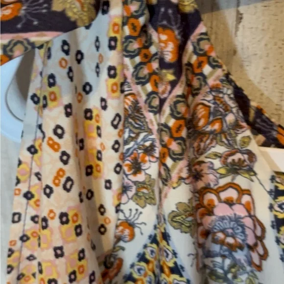 Bebop Knotted sleeves shoulder Beige Pink + Floral Flower Dress Size 3X - Picture 9 of 16